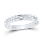 14K White Gold Princess Diamond Channel Set Single Row Wedding Band 1/2 Cttw - Splendid Jewellery