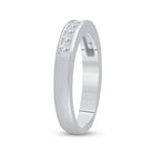 14K White Gold Princess Diamond Channel Set Single Row Wedding Band 1/2 Cttw - Splendid Jewellery