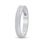 14K White Gold Princess Diamond Channel Set Single Row Wedding Band 1/2 Cttw - Splendid Jewellery
