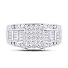 14K White Gold Princess Diamond Cluster Bridal Wedding Engagement Ring 1 Cttw - Splendid Jewellery