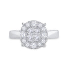 14K White Gold Princess Diamond Cluster Bridal Wedding Engagement Ring 1 Cttw - Splendid Jewellery