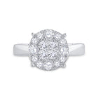 14K White Gold Princess Diamond Cluster Bridal Wedding Engagement Ring 1 Cttw - Splendid Jewellery