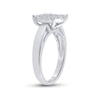 14K White Gold Princess Diamond Cluster Bridal Wedding Engagement Ring 1 Cttw - Splendid Jewellery