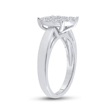 Load image into Gallery viewer, 14K White Gold Princess Diamond Cluster Bridal Wedding Engagement Ring 1 Cttw - Splendid Jewellery