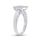 14K White Gold Princess Diamond Cluster Bridal Wedding Engagement Ring 1 Cttw - Splendid Jewellery