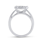 14K White Gold Princess Diamond Cluster Bridal Wedding Engagement Ring 1 Cttw - Splendid Jewellery