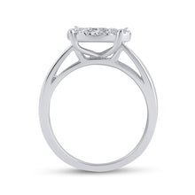 Load image into Gallery viewer, 14K White Gold Princess Diamond Cluster Bridal Wedding Engagement Ring 1 Cttw - Splendid Jewellery