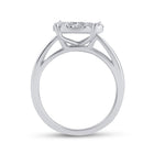 14K White Gold Princess Diamond Cluster Bridal Wedding Engagement Ring 1 Cttw - Splendid Jewellery