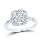 14K White Gold Princess Diamond Cluster Bridal Wedding Engagement Ring 1/2 Cttw - Splendid Jewellery