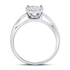 14K White Gold Princess Diamond Cluster Bridal Wedding Engagement Ring 1/4 Cttw - Splendid Jewellery