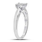 14K White Gold Princess Diamond Cluster Bridal Wedding Engagement Ring 1/4 Cttw - Splendid Jewellery