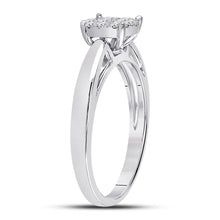 Load image into Gallery viewer, 14K White Gold Princess Diamond Cluster Bridal Wedding Engagement Ring 1/4 Cttw - Splendid Jewellery
