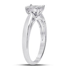 14K White Gold Princess Diamond Cluster Bridal Wedding Engagement Ring 1/4 Cttw - Splendid Jewellery