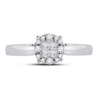 14K White Gold Princess Diamond Cluster Bridal Wedding Engagement Ring 1/4 Cttw - Splendid Jewellery
