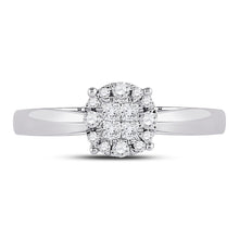 Load image into Gallery viewer, 14K White Gold Princess Diamond Cluster Bridal Wedding Engagement Ring 1/4 Cttw - Splendid Jewellery