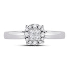 14K White Gold Princess Diamond Cluster Bridal Wedding Engagement Ring 1/4 Cttw - Splendid Jewellery