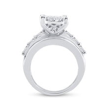 Load image into Gallery viewer, 14K White Gold Princess Diamond Cluster Bridal Wedding Engagement Ring 4.0 Cttw - Splendid Jewellery