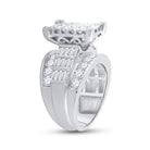 14K White Gold Princess Diamond Cluster Bridal Wedding Engagement Ring 4.0 Cttw - Splendid Jewellery