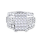 14K White Gold Princess Diamond Cluster Bridal Wedding Engagement Ring 4.0 Cttw - Splendid Jewellery
