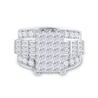 14K White Gold Princess Diamond Cluster Bridal Wedding Engagement Ring 4.0 Cttw - Splendid Jewellery