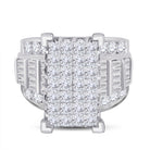 14K White Gold Princess Diamond Cluster Bridal Wedding Engagement Ring 5 Cttw - Splendid Jewellery