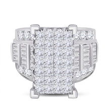 Load image into Gallery viewer, 14K White Gold Princess Diamond Cluster Bridal Wedding Engagement Ring 5 Cttw - Splendid Jewellery