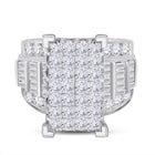 14K White Gold Princess Diamond Cluster Bridal Wedding Engagement Ring 5 Cttw - Splendid Jewellery