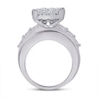 14K White Gold Princess Diamond Cluster Bridal Wedding Engagement Ring 5 Cttw - Splendid Jewellery