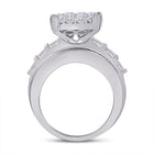 14K White Gold Princess Diamond Cluster Bridal Wedding Engagement Ring 5 Cttw - Splendid Jewellery