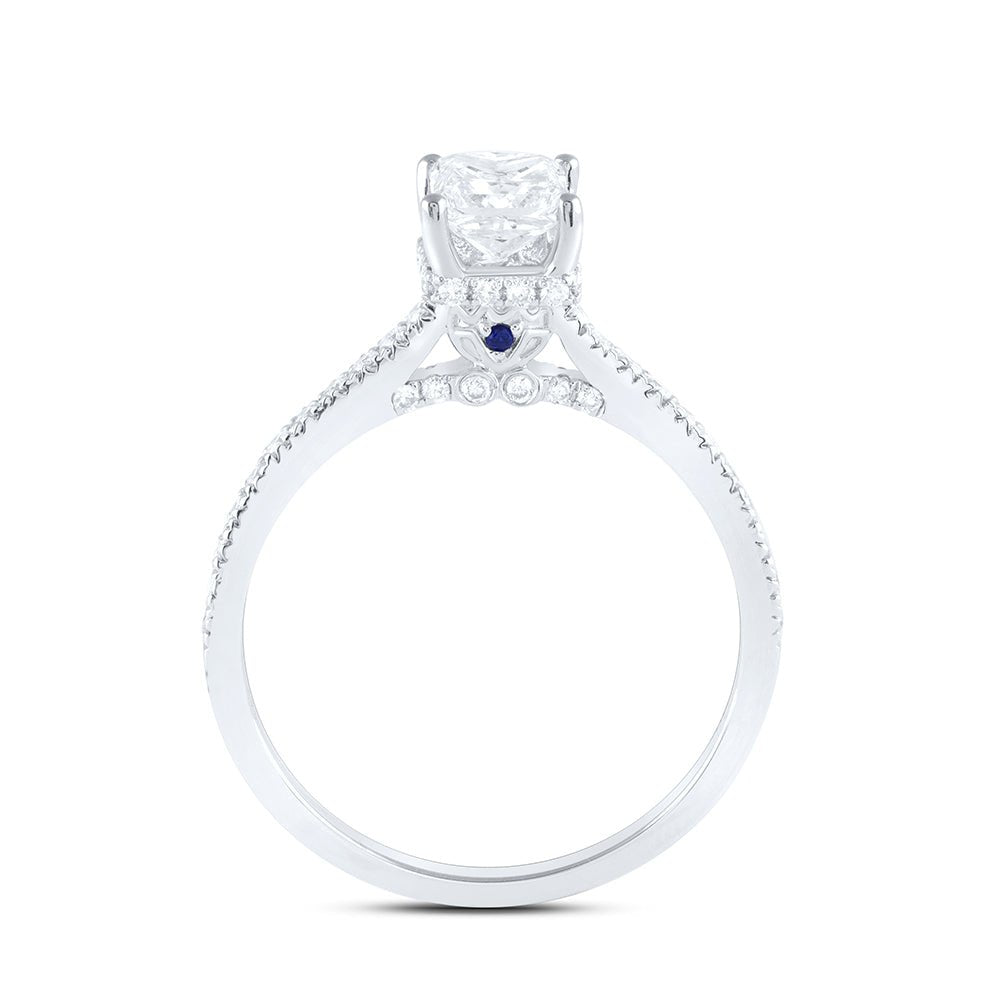 14K White Gold Princess Diamond Engagement Ring 1 Cttw - Splendid Jewellery