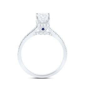 14K White Gold Princess Diamond Engagement Ring 1 Cttw - Splendid Jewellery