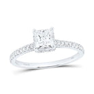 14K White Gold Princess Diamond Engagement Ring 1 Cttw - Splendid Jewellery