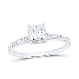 14K White Gold Princess Diamond Engagement Ring 1 Cttw - Splendid Jewellery