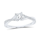 14K White Gold Princess Diamond Engagement Ring 1/2 Cttw - Splendid Jewellery