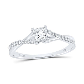 14K White Gold Princess Diamond Engagement Ring 1/2 Cttw - Splendid Jewellery