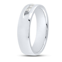 Load image into Gallery viewer, 14K White Gold Princess Diamond Men's Princess Single Row Channel Set Wedding Band 1/2 Cttw - Splendid Jewellery