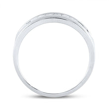 Load image into Gallery viewer, 14K White Gold Princess Diamond Men's Princess Single Row Channel Set Wedding Band 1/2 Cttw - Splendid Jewellery