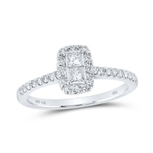 Load image into Gallery viewer, 14K White Gold Princess Diamond Ring 1/2 Cttw - Splendid Jewellery