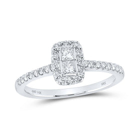 14K White Gold Princess Diamond Ring 1/2 Cttw - Splendid Jewellery