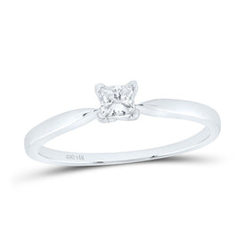 14K White Gold Princess Diamond Solitaire Bridal Wedding Engagement Ring 1/4 Cttw - Splendid Jewellery