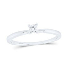 Load image into Gallery viewer, 14K White Gold Princess Diamond Solitaire Bridal Wedding Engagement Ring 1/6 Cttw - Splendid Jewellery