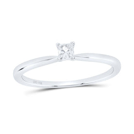 14K White Gold Princess Diamond Solitaire Bridal Wedding Engagement Ring 1/6 Cttw - Splendid Jewellery