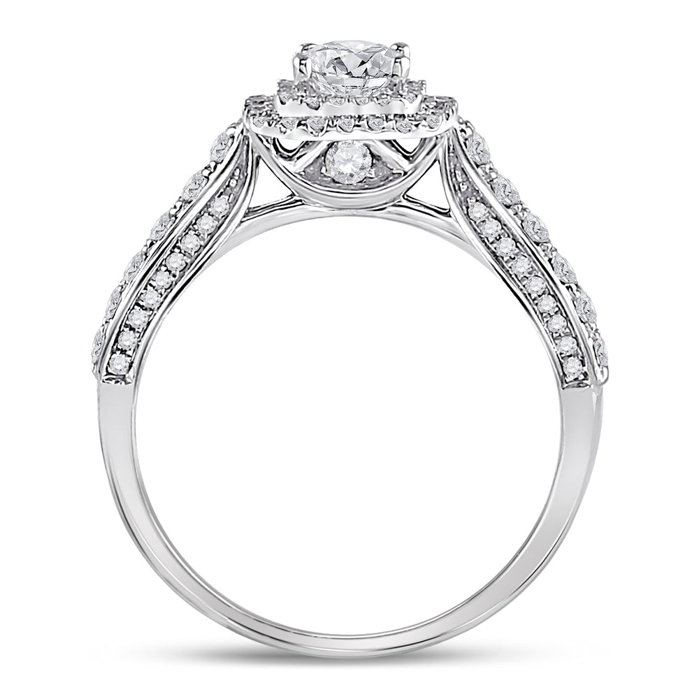 14K White Gold Princess Diamond Solitaire Bridal Wedding Engagement Ring (Certified) 1 Cttw - Splendid Jewellery