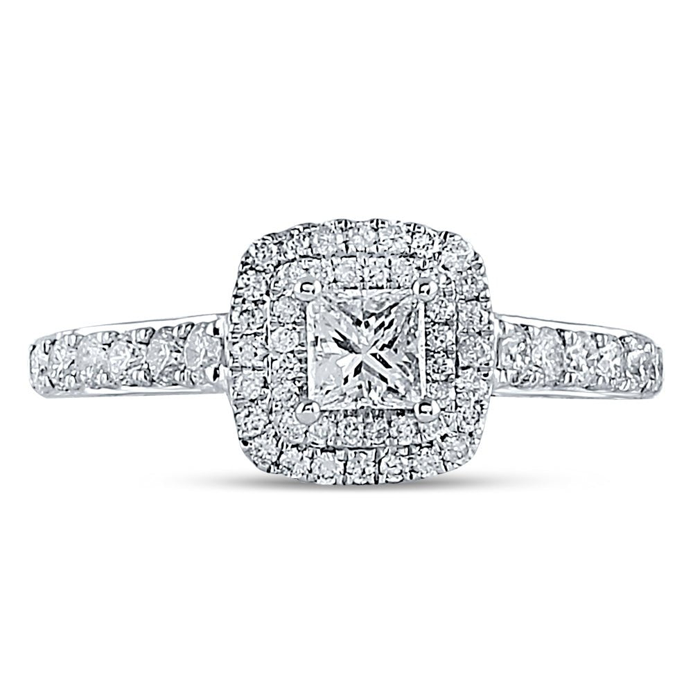 14K White Gold Princess Diamond Solitaire Bridal Wedding Engagement Ring (Certified) 1 Cttw - Splendid Jewellery