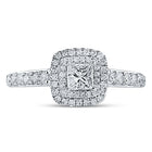 14K White Gold Princess Diamond Solitaire Bridal Wedding Engagement Ring (Certified) 1 Cttw - Splendid Jewellery