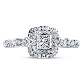 14K White Gold Princess Diamond Solitaire Bridal Wedding Engagement Ring (Certified) 1 Cttw - Splendid Jewellery