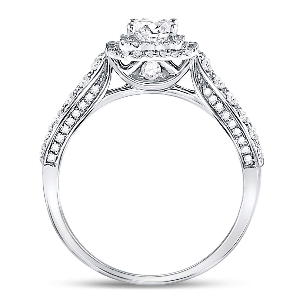 14K White Gold Princess Diamond Solitaire Bridal Wedding Engagement Ring (Certified) 1 Cttw - Splendid Jewellery