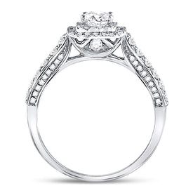 14K White Gold Princess Diamond Solitaire Bridal Wedding Engagement Ring (Certified) 1 Cttw - Splendid Jewellery
