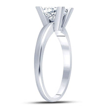 Load image into Gallery viewer, 14K White Gold Princess Diamond Solitaire Certified Bridal Wedding Engagement Ring 1 Cttw - Splendid Jewellery