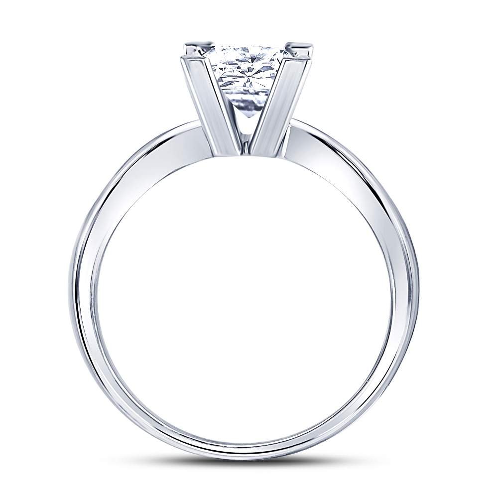 14K White Gold Princess Diamond Solitaire Certified Bridal Wedding Engagement Ring 1 Cttw - Splendid Jewellery